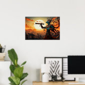 ココペリ遊の砂漠の岩場のフルート ポスター (ホームオフィス)