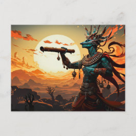 ココペリ遊の砂漠の岩場のフルート ポストカード