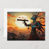 ココペリ遊の砂漠の岩場のフルート ポストカード (正面/裏面)