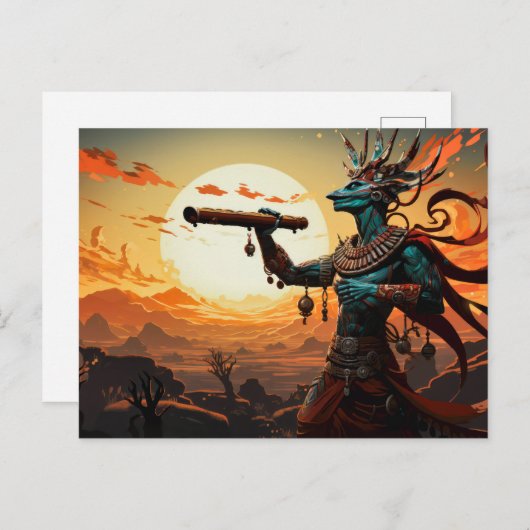 ココペリ遊の砂漠の岩場のフルート ポストカード (正面/裏面)