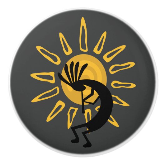 ココペリ金ゴールドサンサウスウエストドアノブ セラミックノブ (正面)