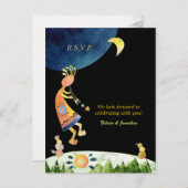 ココペリ音楽トライバルウェディングRSVP インビテーションポストカード (正面/裏面)