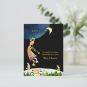 ココペリ音楽トライバルウェディングRSVP インビテーションポストカード (スタンド正面)