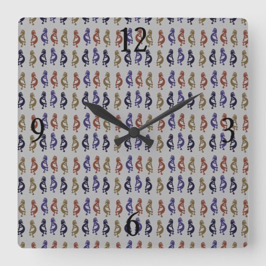 ココペリ・フルート・遊姿ズ・スクエア・ワ スクエア壁時計 (正面)