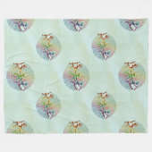 ココペリ-先住民アメリカのシームレスパターン5 フリースブランケット (正面(横))