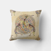 ココペリ-先住民アメリカのシームレスパターン8 クッション (裏面)