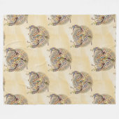 ココペリ-先住民アメリカのシームレスパターン8 フリースブランケット (正面(横))