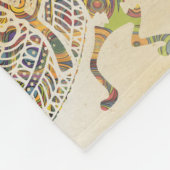 ココペリ-先住民アメリカのシームレスパターン8 フリースブランケット (角)