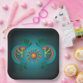 ココペリ(日ティール（緑がかった色）デザイン9インチSq) ペーパープレート (パーティー)