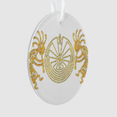 ココペリ/迷路の男の金ゴールド+あなたのアイディア オーナメント (正面)