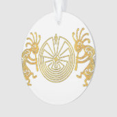 ココペリ/迷路の男の金ゴールド+あなたのアイディア オーナメント (正面)