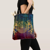 ココペリ/迷路の男の金ゴールド+あなたのアイディア トートバッグ (クローズアップ)