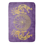 ココペリ/迷路の男の金ゴールド+あなたのアイディア バスマット (正面縦)