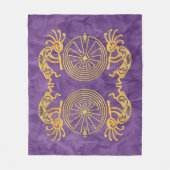 ココペリ/迷路の男の金ゴールド+あなたのアイディア フリースブランケット (正面)