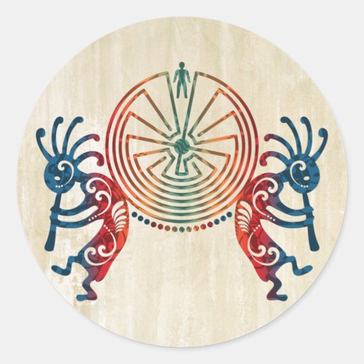 ココペリ/迷路の男+あなたのアイディア ラウンドシール (正面)