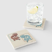 ココペリ、錆とターコイズ、南西 ストーンコースター (横)