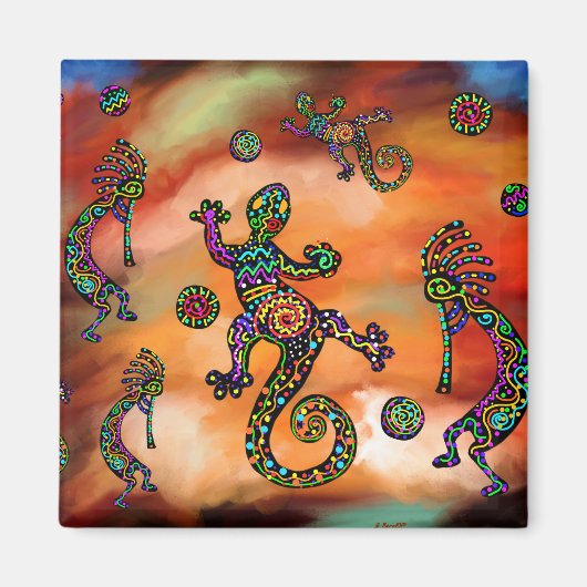 ココペリ Southwestern Art マグネット (正面)
