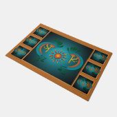 ココペリwithサンティール（緑がかった色）デザイン3 ドアマット (アングル)