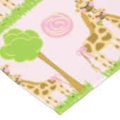 ココヤシのキリンおよび明るいピンクの綿のテーブルクロス テーブルクロス (アングル)