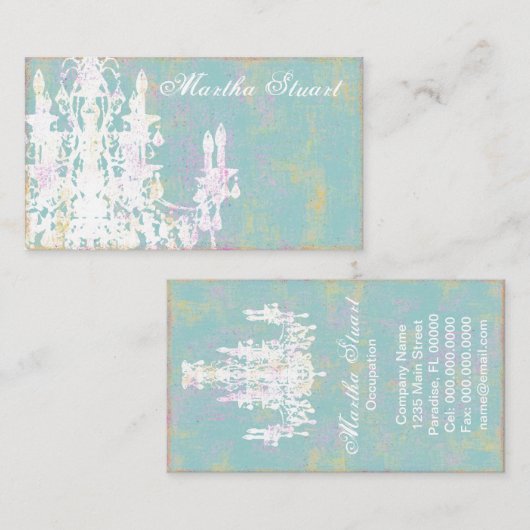 ココヤシのシャンデリア色/紙/形の選択- 名刺 (正面/裏面)