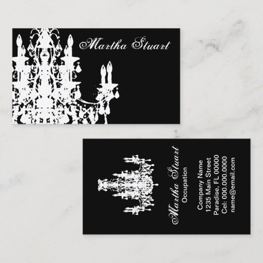 ココヤシのシャンデリア色/紙/形の選択- 名刺 (正面/裏面)