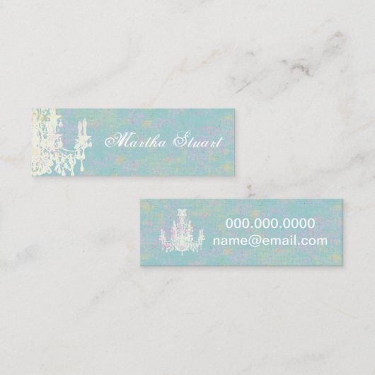 ココヤシのシャンデリア-色/卵の殻の紙を変えて下さい スキニー名刺 (正面/裏面)