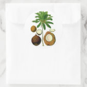 ココヤシの木の植物のイラストレーション ラウンドシール (バッグ)