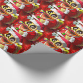 ココヤシゴム製ダッキーのサンタ ラッピングペーパー (角)