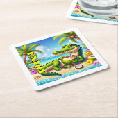 ココ水付ココドリロ スクエアペーパーコースター (アングル)