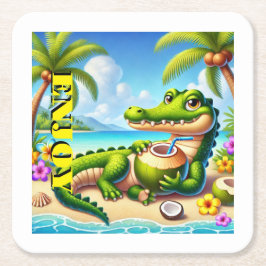 ココ水付ココドリロ スクエアペーパーコースター