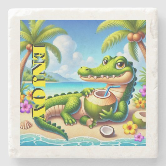 ココ水付ココドリロ ストーンコースター (正面)