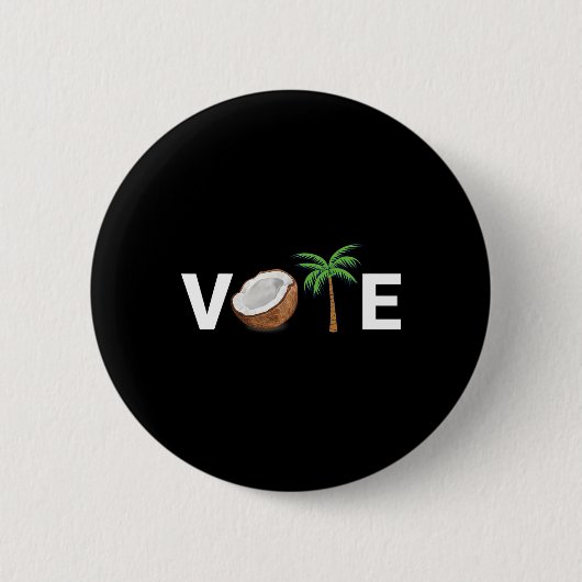 ココ考えコナッツの木ハリス2から落ちた 缶バッジ (正面)