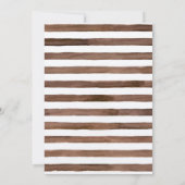 ココ モカ ウォーターカラー ストライプ & ゴールド レタリング 招待状 (裏面)