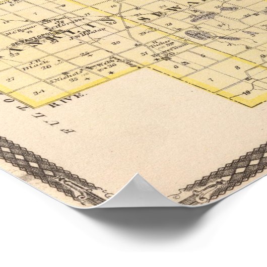 コシウスコ郡の地図 ポスター (角)