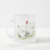 コシャン:  白いチャボ フロストグラスマグカップ (左)