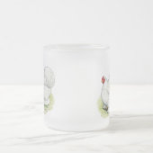 コシャン:  白いチャボ フロストグラスマグカップ (中央)