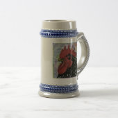 コシャン:  装飾的なオンドリの頭部 ビールジョッキ (正面右)