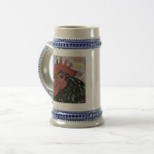 コシャン:  装飾的なオンドリの頭部 ビールジョッキ (正面左)