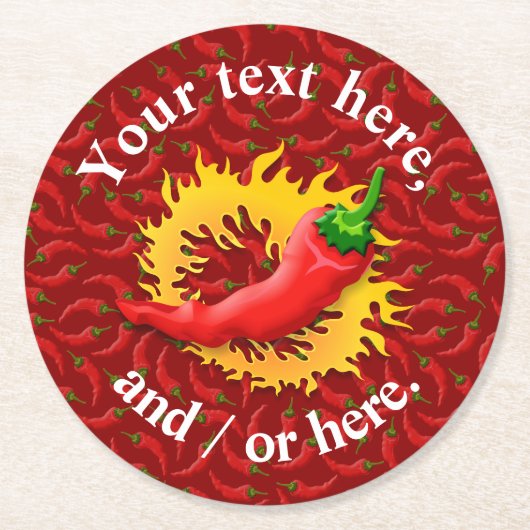 コショウで炎を上げる ラウンドペーパーコースター (正面)