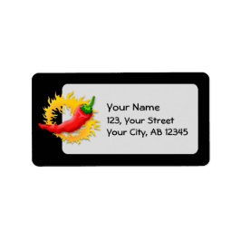 コショウで炎を上げる ラベル