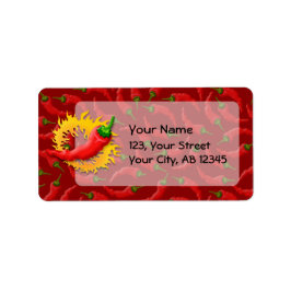 コショウで炎を上げる ラベル