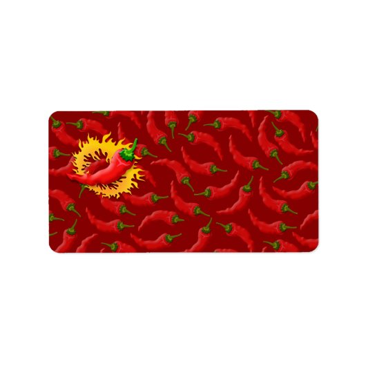 コショウで炎を上げる ラベル (正面)