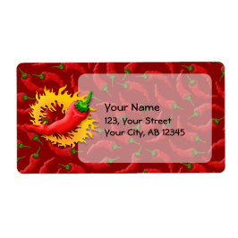 コショウで炎を上げる ラベル