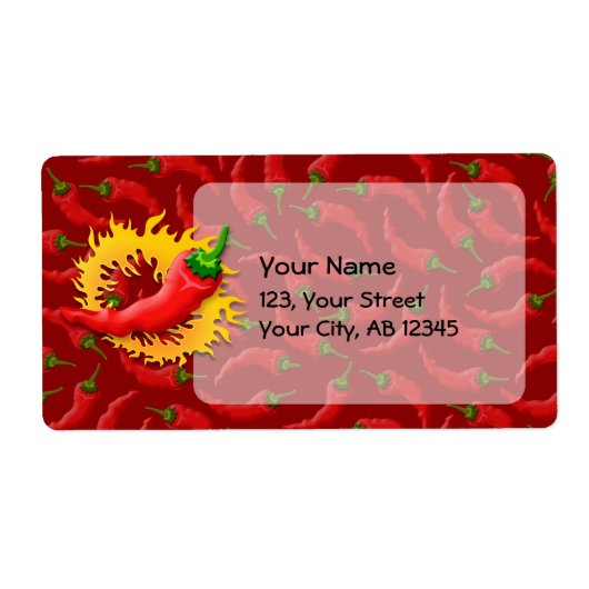 コショウで炎を上げる ラベル (正面)