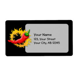 コショウで炎を上げる ラベル