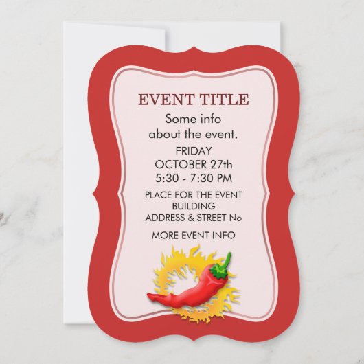 コショウで炎を上げる 招待状 (裏面)