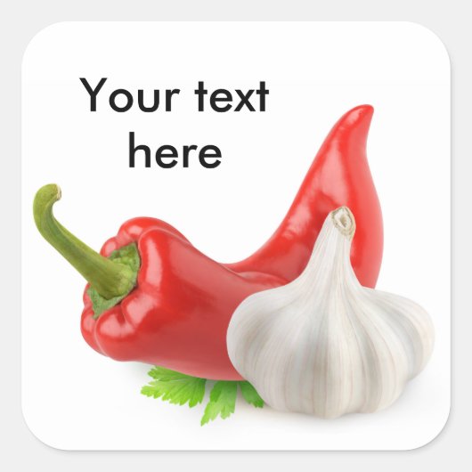 コショウとニンニク スクエアシール (正面)