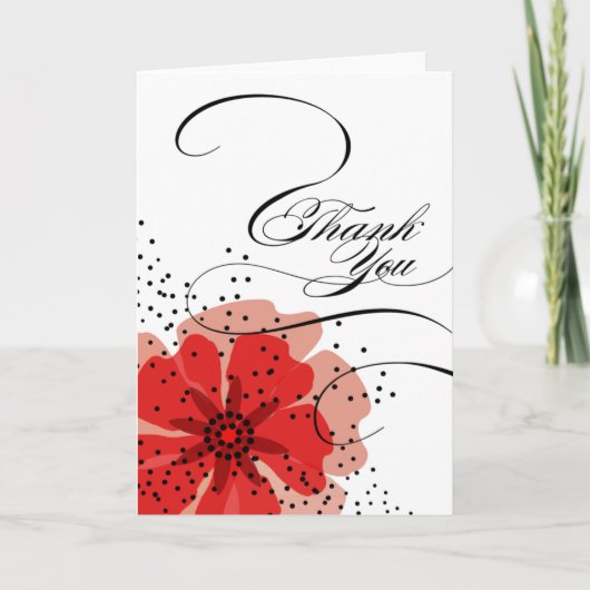 コショウのケシは2赤感謝していしています サンキューカード (正面)