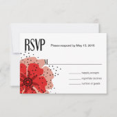コショウのケシRSVPの赤 出欠カード (正面)