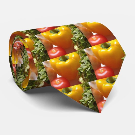 コショウ・トマト野菜レタス健康食品 ネクタイ (ロール)